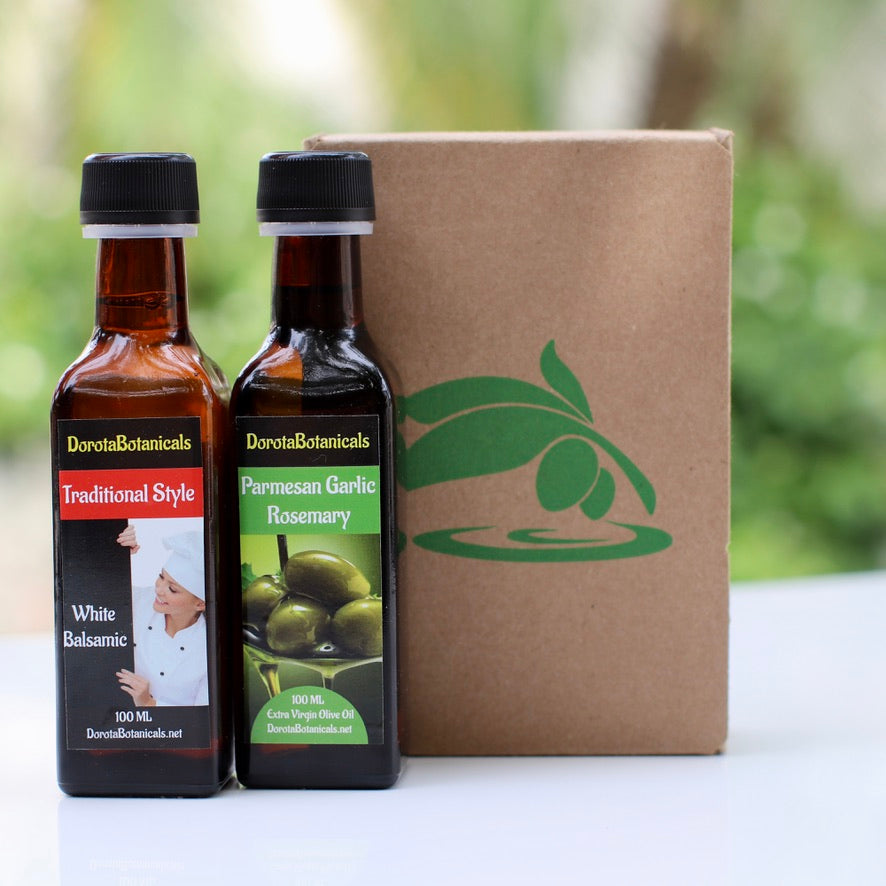 PGR Flavored Olive Oil and Traditional Style White Balsamic Gift Set